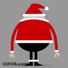 A Cartoon Drawing Of A Man In A Santa Hat With The Word Ho On The Bottom GIF