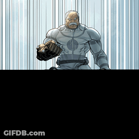 A Cartoon Drawing Of A Man In A White Superhero Costume GIF