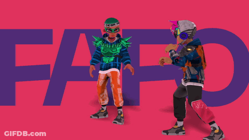 A Cartoon Drawing Of A Man Kicking Another Man With The Word Faro Behind Them GIF