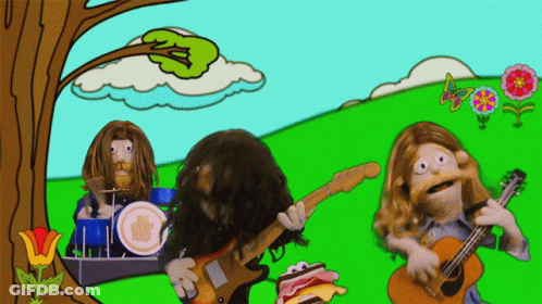 A Cartoon Drawing Of A Man Playing A Guitar GIF
