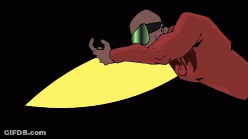 A Cartoon Drawing Of A Man Pointing At Something With The Words Zap Behind Him GIF
