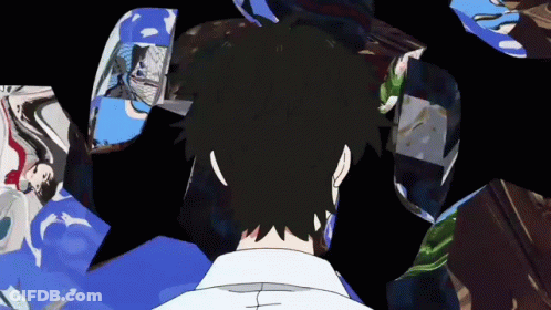 A Cartoon Drawing Of A Man Surrounded By Images Of People GIF