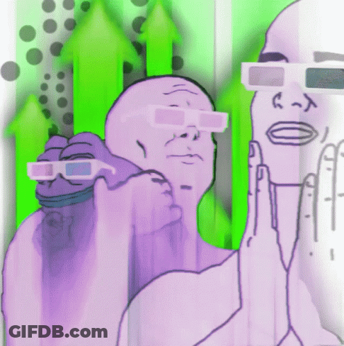 A Cartoon Drawing Of A Man Wearing 3D Glasses With A Green Background GIF