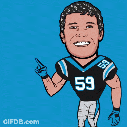 A Cartoon Drawing Of A Man Wearing A Jersey With The Number 59 On It GIF