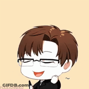 A Cartoon Drawing Of A Man Wearing Glasses And A Suit . GIF