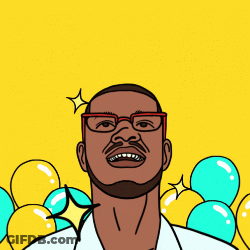 A Cartoon Drawing Of A Man Wearing Glasses And A White Shirt GIF