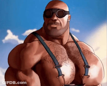 A Cartoon Drawing Of A Man Wearing Sunglasses And Suspenders GIF