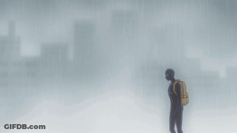 A Cartoon Drawing Of A Man With A Backpack And The Number 6 On His Chest GIF