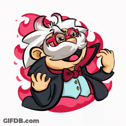 A Cartoon Drawing Of A Man With A Beard And A Mask GIF