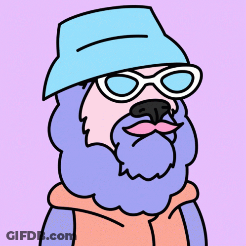 A Cartoon Drawing Of A Man With A Beard And A Skull On His Head GIF