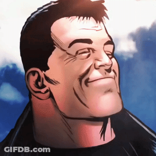 A Cartoon Drawing Of A Man With A Beard Looking Up At The Sky GIF
