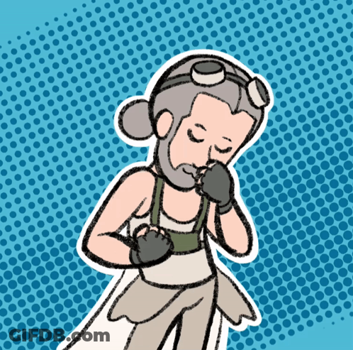 A Cartoon Drawing Of A Man With A Beard Wearing Goggles GIF