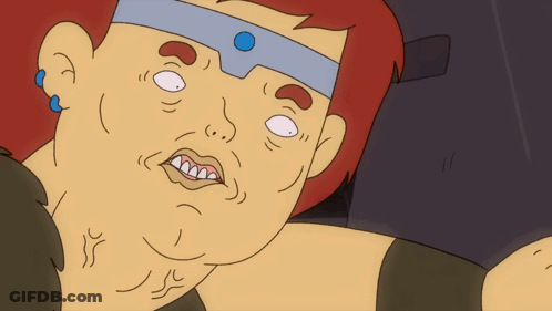 A Cartoon Drawing Of A Man With A Blue Headband On His Head GIF