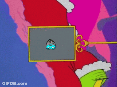 A Cartoon Drawing Of A Man With A Blue Mask GIF
