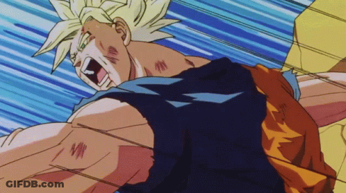 A Cartoon Drawing Of A Man With A Blue Shirt And Orange Shorts GIF