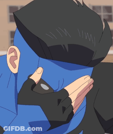 A Cartoon Drawing Of A Man With A Blue Shirt GIF