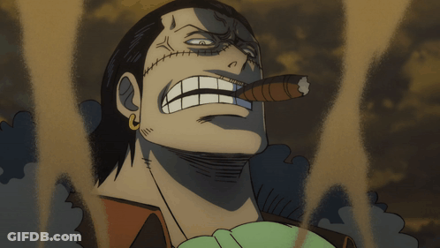 A Cartoon Drawing Of A Man With A Cigar In His Mouth And The Letter C On His Earring GIF