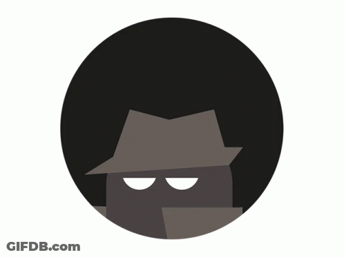 A Cartoon Drawing Of A Man With A Hat And Trench Coat GIF