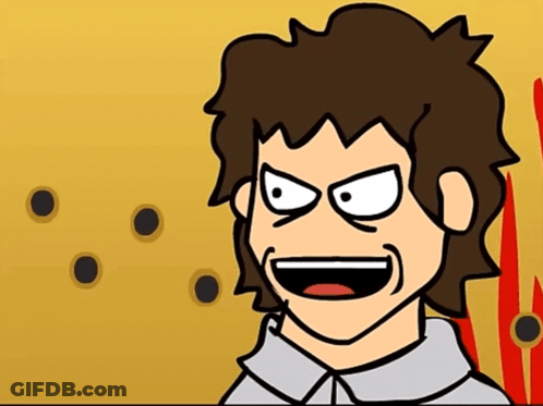 A Cartoon Drawing Of A Man With A Huge Smile On His Face GIF