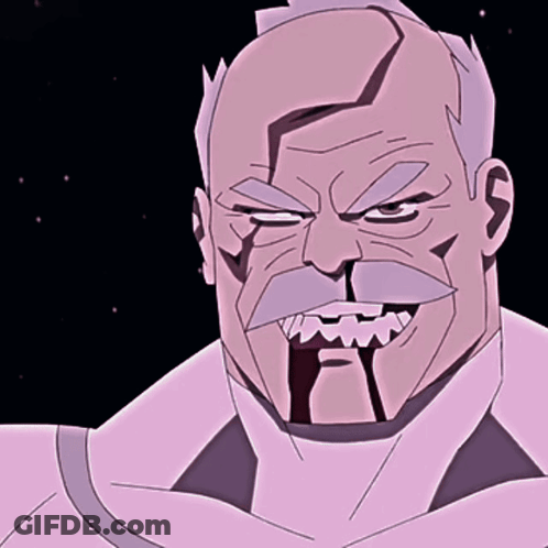 A Cartoon Drawing Of A Man With A Mustache Pointing At A Purple Ball GIF