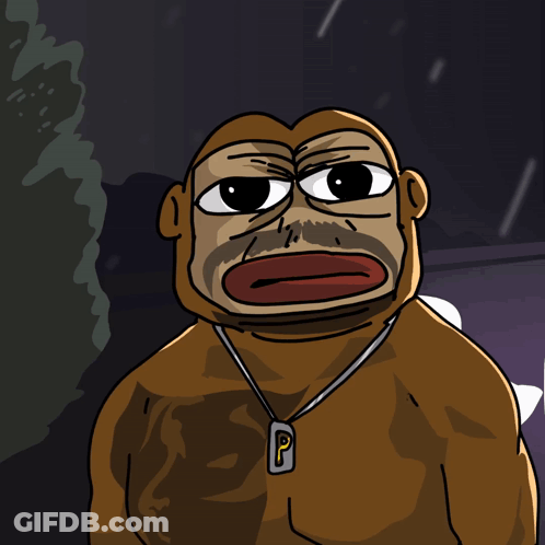 A Cartoon Drawing Of A Man With A Necklace That Has A Pendant With The Letter P On It GIF