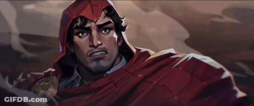 A Cartoon Drawing Of A Man With A Red Hood GIF