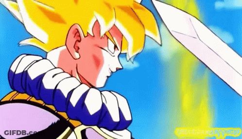 A Cartoon Drawing Of A Man With A Sword And A Blue Sky Behind Him With A Watermark That Says Youtube.com GIF