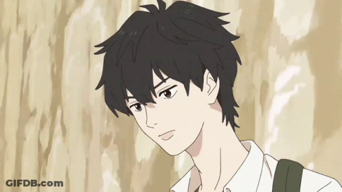 A Cartoon Drawing Of A Man With Black Hair GIF