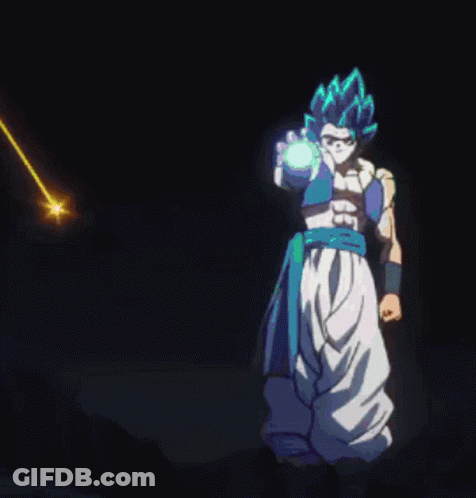 A Cartoon Drawing Of A Man With Blue Hair And A Yellow Jacket GIF