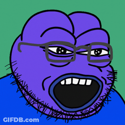 A Cartoon Drawing Of A Man With Glasses And A Blue Shirt GIF