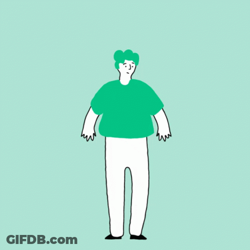 A Cartoon Drawing Of A Man With His Arms Outstretched And The Words " My Panic Attack " Below Him GIF