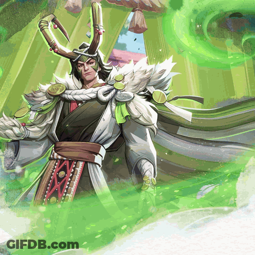 A Cartoon Drawing Of A Man With Horns And A Cape GIF