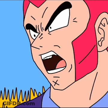 A Cartoon Drawing Of A Man With Red Hair And A X On His Mouth GIF