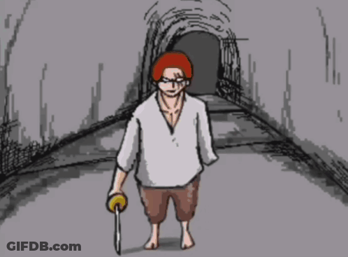 A Cartoon Drawing Of A Man With Red Hair GIF