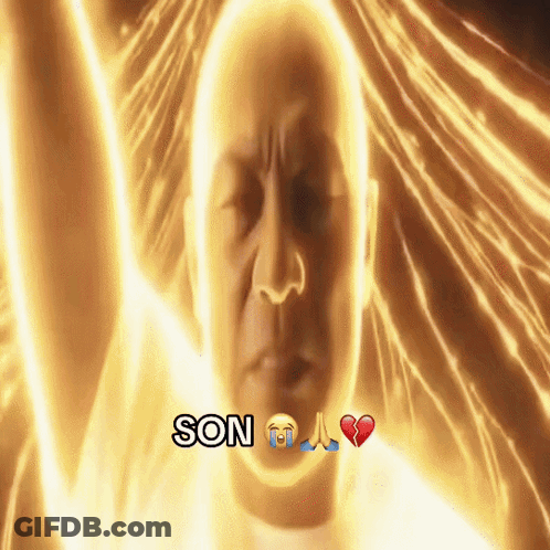 A Cartoon Drawing Of A Man With Son Written On The Bottom GIF