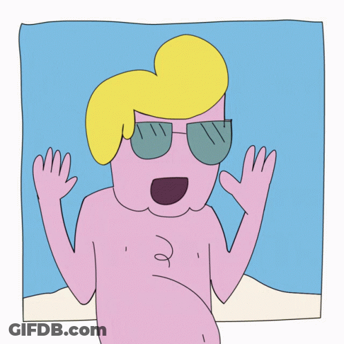 A Cartoon Drawing Of A Man With Sunglasses On GIF