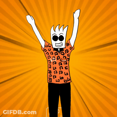 A Cartoon Drawing Of A Man With The Number 6 On The Bottom GIF