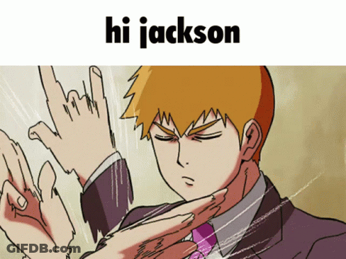 A Cartoon Drawing Of A Man With The Words Hi Jackson Below Him GIF