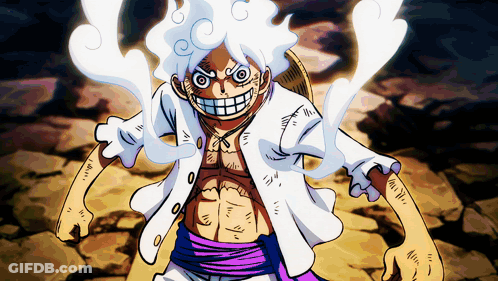A Cartoon Drawing Of A Man With White Hair And A Straw Hat GIF