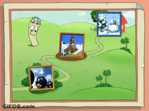 A Cartoon Drawing Of A Map With Pictures Of A Polar Bear And A Snowman GIF