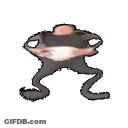 A Cartoon Drawing Of A Monkey With Long Legs And A Beard . GIF