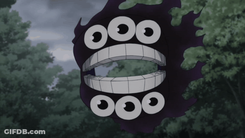 A Cartoon Drawing Of A Monster With A Mouth That Looks Like It 'S Open GIF