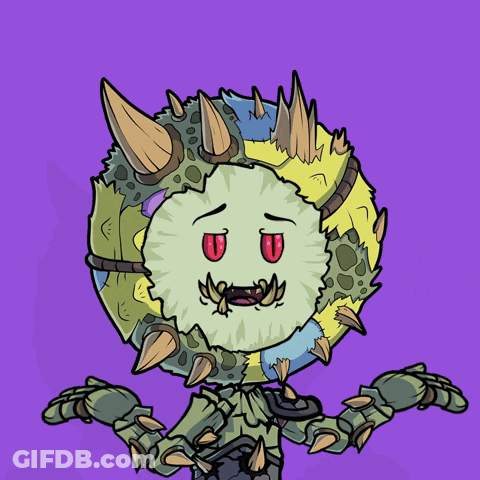 A Cartoon Drawing Of A Monster With A Purple Background GIF
