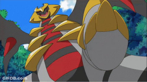A Cartoon Drawing Of A Monster With A Red And Yellow Stripe On Its Body GIF