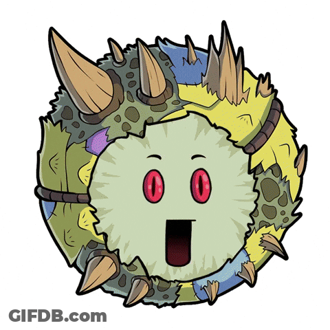 A Cartoon Drawing Of A Monster With A Surprised Look On His Face GIF
