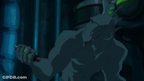 A Cartoon Drawing Of A Monster With A Tattoo On His Arm GIF