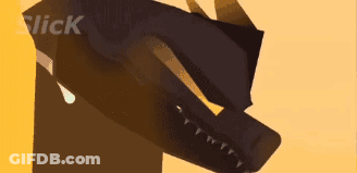 A Cartoon Drawing Of A Monster With A Yellow Background And The Word Slick On The Bottom GIF