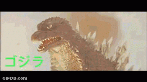 A Cartoon Drawing Of A Monster With Chinese Writing Behind It . GIF