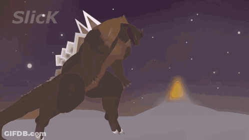 A Cartoon Drawing Of A Monster With The Word Slick In The Corner GIF