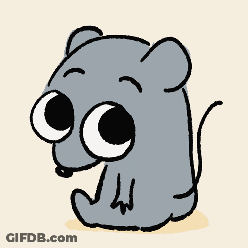 A Cartoon Drawing Of A Mouse With A Heart On Its Eye GIF